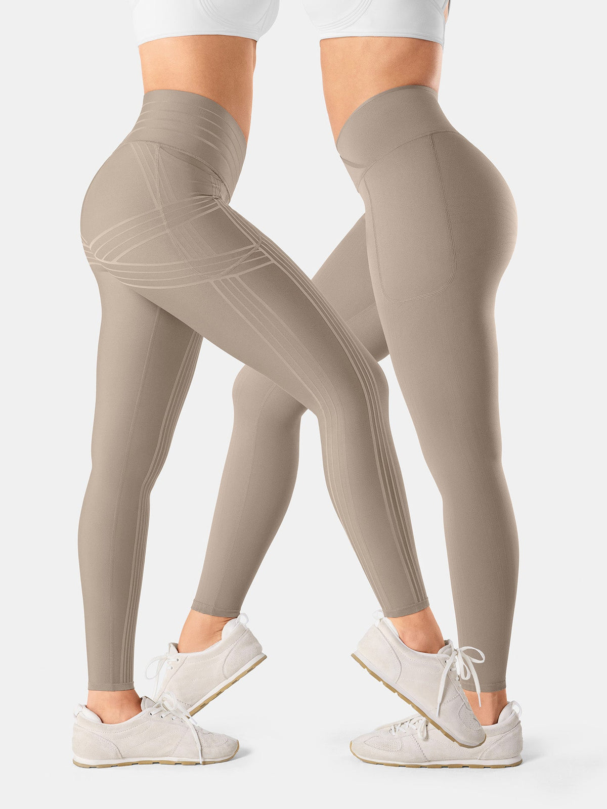 PowerBand Resistance V-Waist Leggings (Reversible Wear)